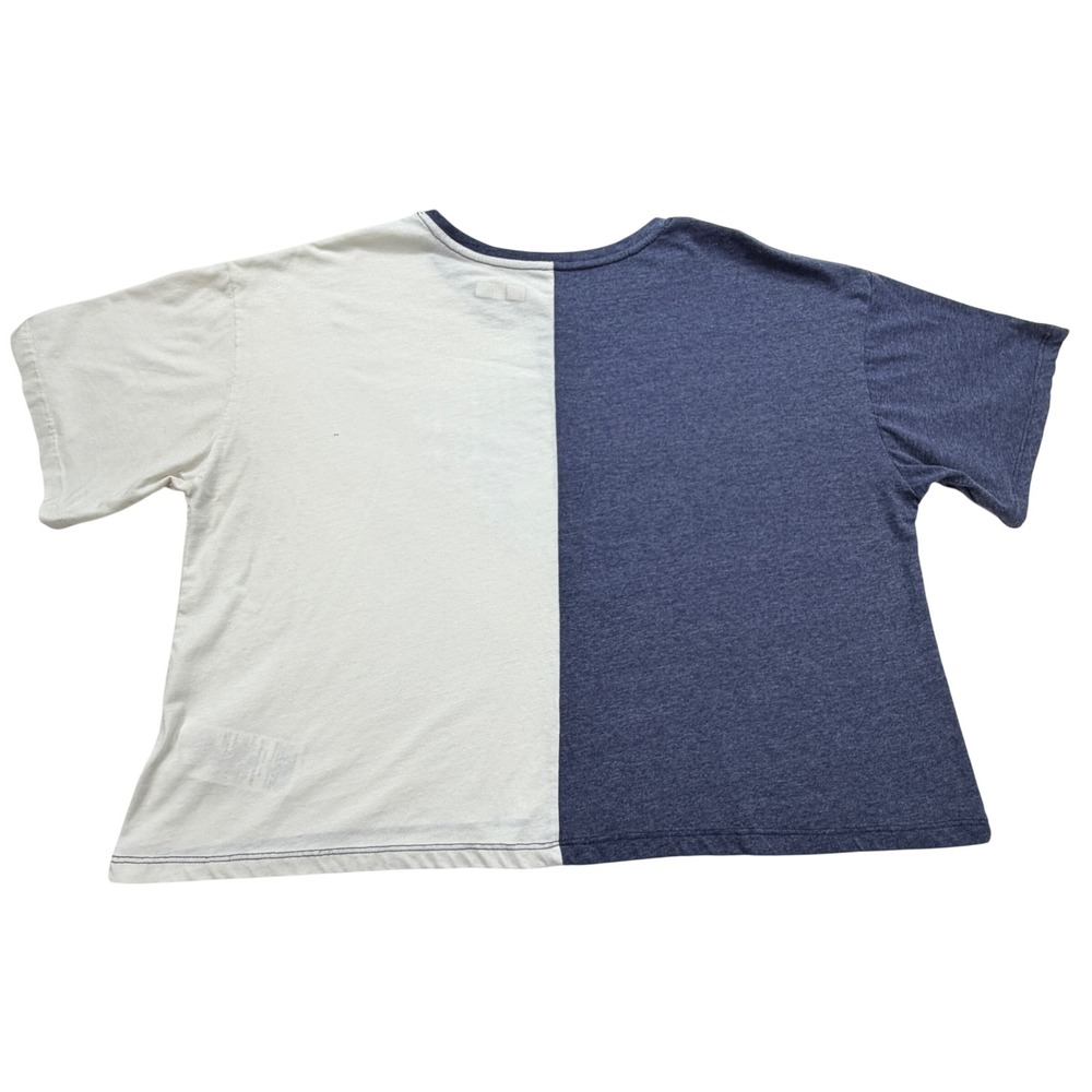 NFL Team Apparel T-Shirt Womens XL Blue White Seattle Seahawks Split Crop Top - Picture 4 of 13